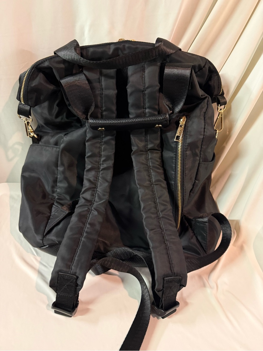 a new day Black Nylon Tote Backpack with Gold Hardware - Picture 2 of 7